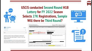 H1B Visa FY 2022 Second Round Lottery Results  27K Selected Third Round  Analysis News [upl. by Inahs]