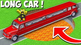 My LONG CAR VS BIG PIT WITH LAVA in Minecraft  NEW GWAGON LIMOUSINE [upl. by Gene]