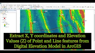 Extract X Y coordinates and Elevation Values Z of Point and Line features from DEM in ArcGIS [upl. by Odranar]