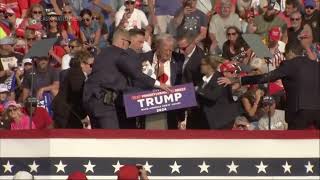 Donald Trump whisked off stage in Pennsylvania after loud noises rang through the crowd [upl. by Ailero735]