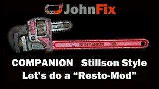 Companion Stillson style pipe wrench restored with RestoMod [upl. by Ahsiem]