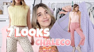 🌸 7 LOOKS CON CHALECO DE PUNTO 🧶 IDEAS DE OUTFITS PARA PRIMAVERA 🌸☀️ [upl. by Ettenim]