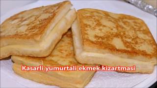 Kahvaltıya lezzeti harika ve yapımı aşırı kolay kaşarlı yumurtalı ekmek kızartması [upl. by Wilburt544]