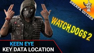 How to Find Keen Eye Key Data  Watch Dogs 2  Nudle Park Key Data [upl. by Enymsaj]