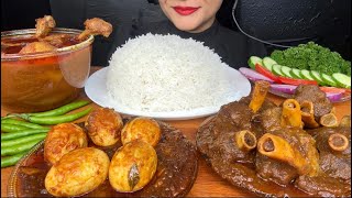 ASMR EATING SPICY MUTTON CURRYLAL LAL MURGHIR JHOLEGG CURRY FOOD VIDEOS [upl. by Blumenfeld447]