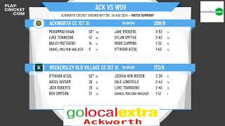 Ackworth CC 1st XI v Wickersley Old Village CC 1st XI [upl. by Aser]