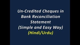 Uncredited cheques in bank reconciliationhindiUrduMGT101 [upl. by Delaryd]