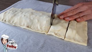 STRUDEL DI PASTA SFOGLIA ALLE MELE  ricetta facile e veloce [upl. by Ula436]