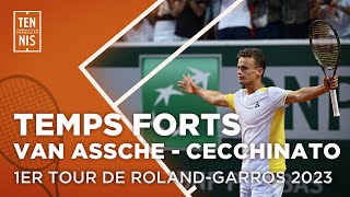 Luca Van Assche vs Marco Cecchinato  Temps Forts  RolandGarros 2023  FFT [upl. by Arondell768]