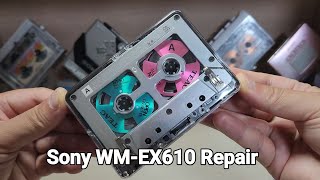 Sony WMEX610 Repair Cassette Player Walkman [upl. by Ajssatsan]