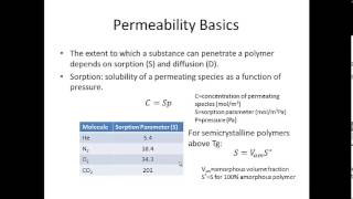 Topic 6 Polymer Permeability Part 1 [upl. by Janna]