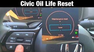 2022 Honda Civic How to Reset Oil Life Reminder  Maintenance [upl. by Ennayelhsa242]