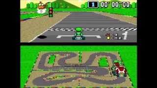 Mario Kart Super Circuit SNES Rainbow Road With Luigi [upl. by Salvadore393]