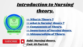 Introduction to Nursing theory in urdu PostRn 2nd semester Unit01part1 Nursing theory [upl. by Katerina]