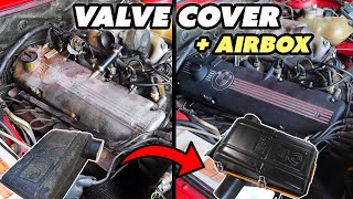 Old BMW E28 Valve Cover amp intake Restoration E30  VHT Wrinkle Paint [upl. by Yraunaj]