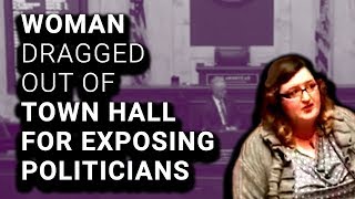 Woman Dragged Out of Town Hall for Listing Corporate Donors [upl. by Golter953]