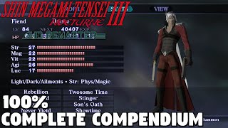 Shin Megami Tensei 3 Nocturne HD Remaster  100 COMPLETE compendium [upl. by Franz]