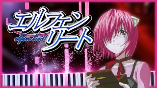 Elfen Lied  Lilium  Piano Tutorial Midi Novice [upl. by Juliane]