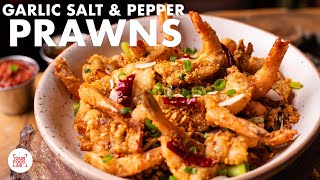 Crispy Butter Garlic Salt amp Pepper Prawns Recipe  How to Butterfly Prawns  Chef Sanjyot Keer [upl. by Gonzalez]