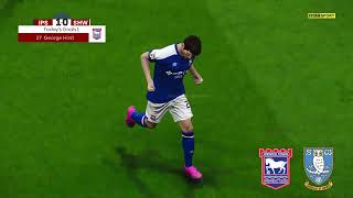 Ipswich Town vs Sheffield Wednesday Highlights  EFL Championship 2324  PES 21 [upl. by Docilla]