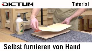 Einfach selbst furnieren  Leimauftrag mit dem Spachtel  Tutorial [upl. by Gabler]