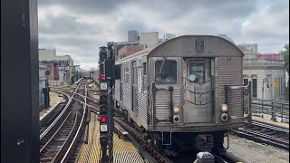 BMT Jamaica Line J Z Exp and M Lcl Trains  Myrtle Ave R32 R143 R160A1 [upl. by Ayikat]