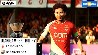 Monaco beats Barcelona 64 to lift Joan Gamper Trophy 2024  EA FC 24  PS5 [upl. by Yrojram]