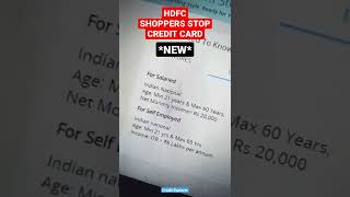 HDFC Shoppers Stop CREDIT Card💳आ गया Apply NOW Lifetime FREE  Eligibility Shorts CreditExplorer [upl. by Viviyan]