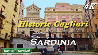 Historic Cagliari Castello District with Cathedral Sardinia Italy 4K [upl. by Luiza]