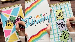 Top 7 Easy Assignment Front Pages for February  DIY Notebook Cover Designs  NhuanDaoCalligraphy [upl. by Ranna]