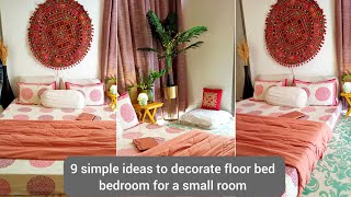 9 Simple Tips To Decorate Floor Bed Bedroom For A Small Room 😍 Floor Bed Decorating Ideas [upl. by Lyred]