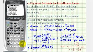 Ex 1 Find a Monthly Mortgage Payment with a Down Payment [upl. by Rosita881]