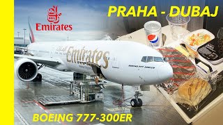 PRAHA  DUBAJ Co vás čeká na palubě Emirates Boeingu 777300ER [upl. by Airamzul155]