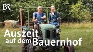 Auszeit auf dem BioBauernhof Glamping Melken amp Traktorfahren  Frankenschau  BR [upl. by Aggappe]