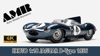 Jaguar DType 1956  118 EXOTO car model  4k video by AMR [upl. by Coralie]