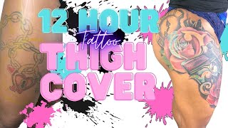 How To Tattoo Thigh tattoo  Hip Tattoo  Tattoo cover up  Arizona Black Tattoo Artist [upl. by Shue206]