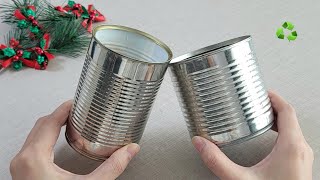 So Beautiful  Look what I Made with Tin can DIY Recycling craft ideas  Christmas decor [upl. by Deehsar270]