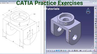 CATIA Training Course Exercises for Beginners  4  CATIA V5 Part Design Exercises [upl. by Short]