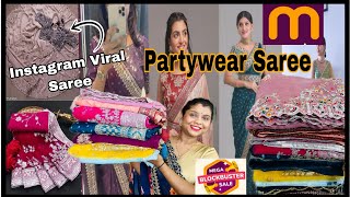 MEESHO 🤩Partywear Saree Haul Viral Instagram SareeGeorgetteNetOrganzaSilk Saree meeshosaree [upl. by Rooker107]