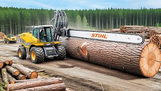 Extreme Dangerous Fastest Big Chainsaw Cutting Tree Machines  Monster Stump Removal Excavator 12 [upl. by Onfre]