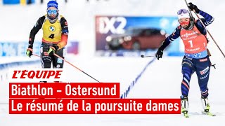 Biathlon 202324  Lincroyable finish victorieux de Lou Jeanmonnot sur la poursuite dÖstersund [upl. by Tekla]