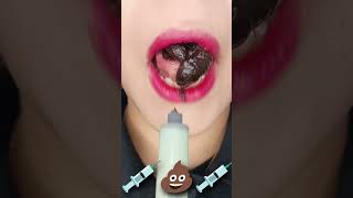 asmr Eating Satisfying SYRINGE PLUM 주사기 자두 💉💩asmr mukbang eating youtube music food [upl. by Aihsatal]