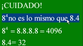 Propiedades y cómo resolver potenciaciones [upl. by Keelby958]