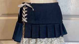 Pleated skirt sewing tutorial for sewing beginners [upl. by Alleris759]