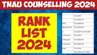 TNAU 2024BSc agriculture general rank list 2024How to check agri rank listVjalerts [upl. by Yonatan329]