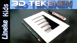 3D tekenen voor beginners KELDER TRAP [upl. by Allemat]