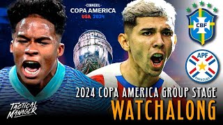 Brazil vs Paraguay live watchalong  2024 Copa America [upl. by Nnaytsirk401]