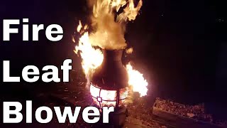 How to get rid of fall leaves Fire chimnea leaf blower Burning leaves with a leaf blower [upl. by Haikan]