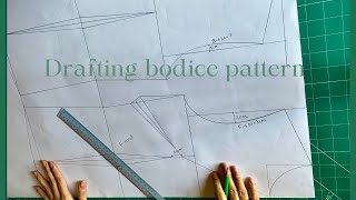 How to draft a basic bodice pattern  drafting basic bodice pattern for beginners [upl. by Sager621]