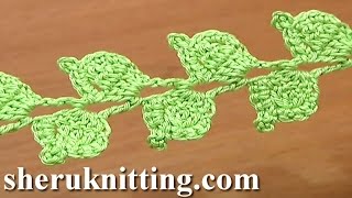 Crochet Twig Branch Cord Leaves Double Crochet DecreaseCROCHETING [upl. by Tavish]